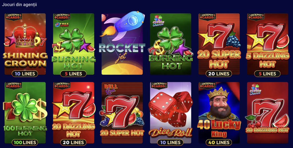 Jocuri din agentii disponibile la BetMen Casino