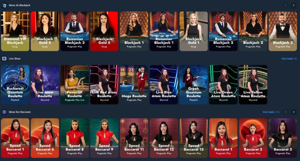 Pariuri Plus jocuri de masa LIVE table games 2