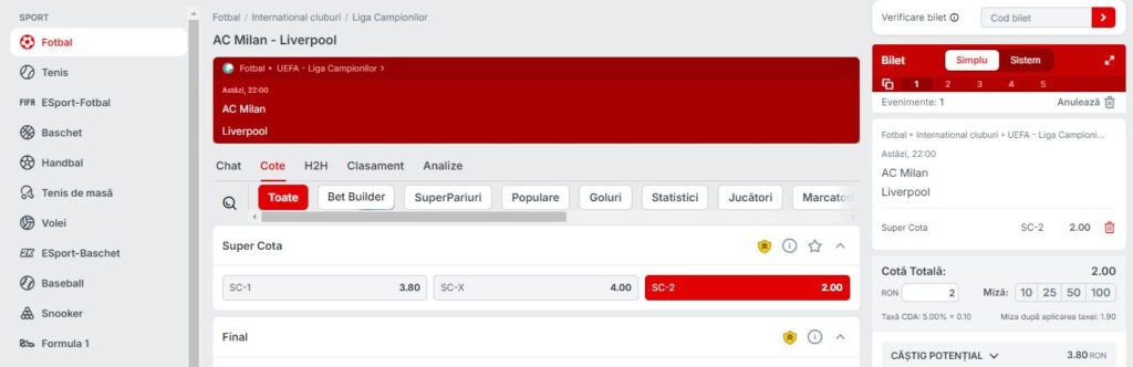 Cum pariezi cu Superavantaj la Superbet - superpont.com