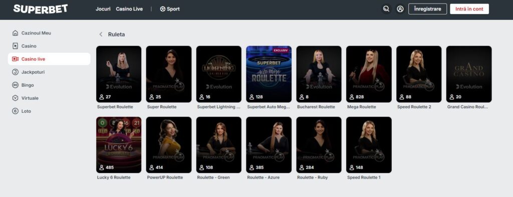 Ruletă Live - Tipuri de ruletă Superbet - superpont.com