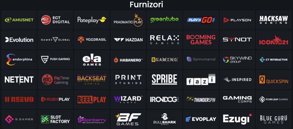 Furnizori Spin Casino
