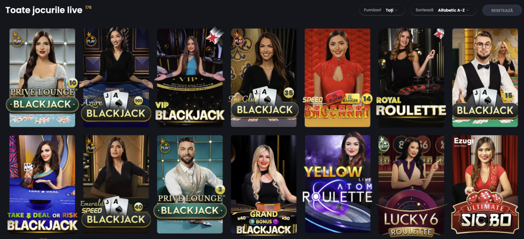 Jocuri LIVE Spin Casino