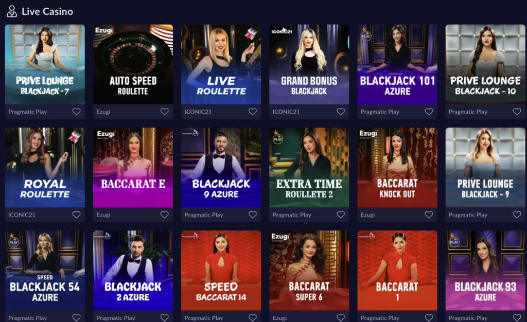 Jocuri LIVE disponibile la Royal Slots Casino