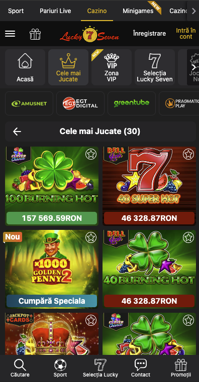 Lucky Seven pe mobil