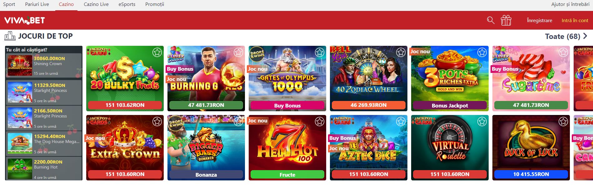 Oferta de jocuri casino Vivabet - superpont.com