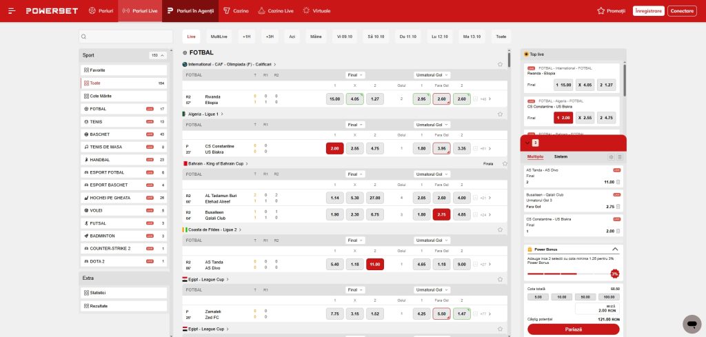 Powerbet pariuri sportive LIVE
