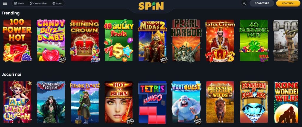 Spin Casino - Oferta de jocuri - superpont.com
