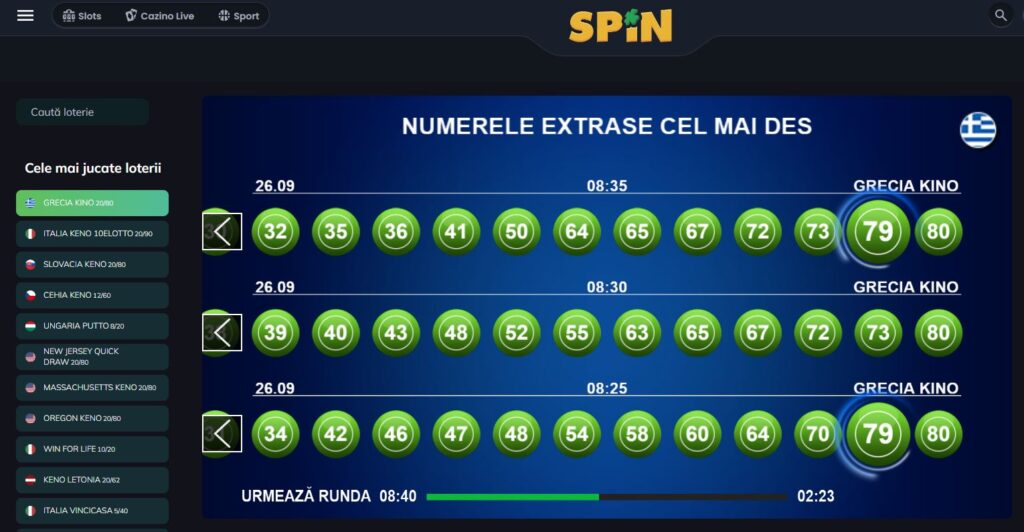 Spin Casino - pariuri LOTO - superpont.com