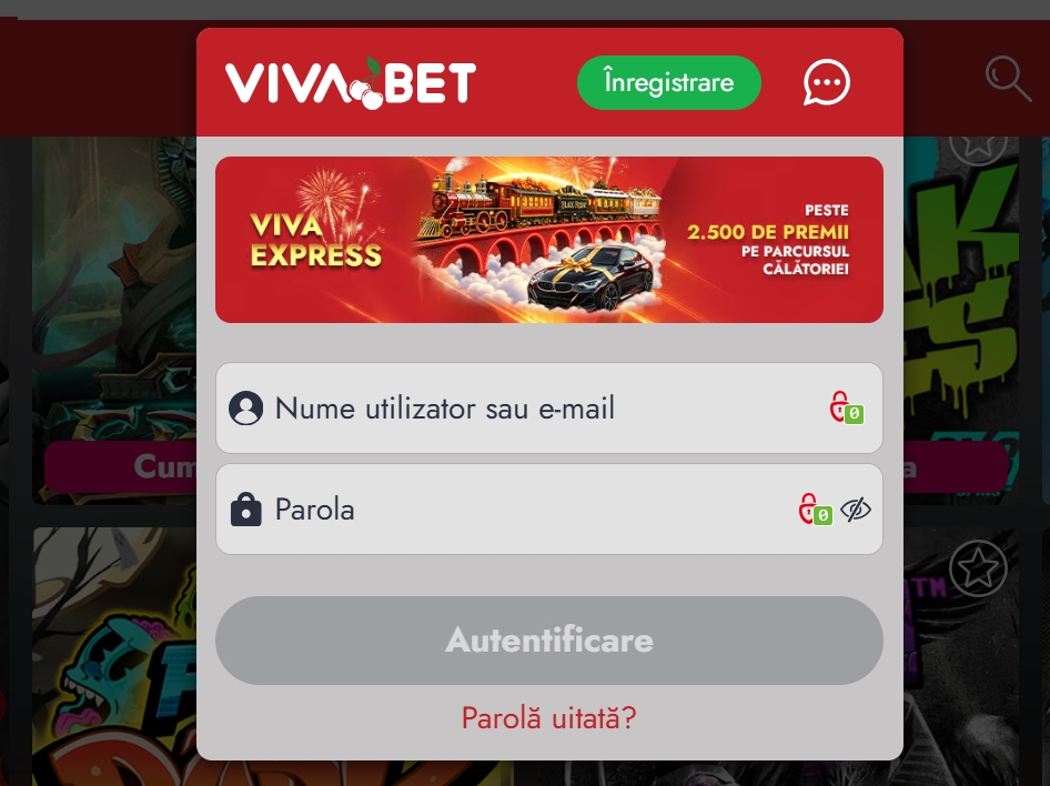 Vivabet Casino intrare cont membru existent