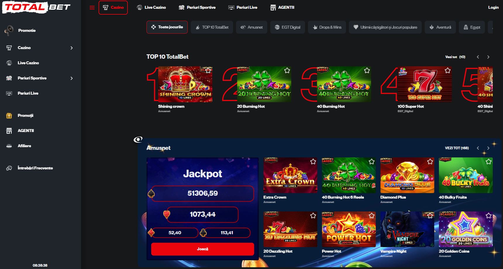 Oferta de jocuri cazino TotalBET - superpont.com