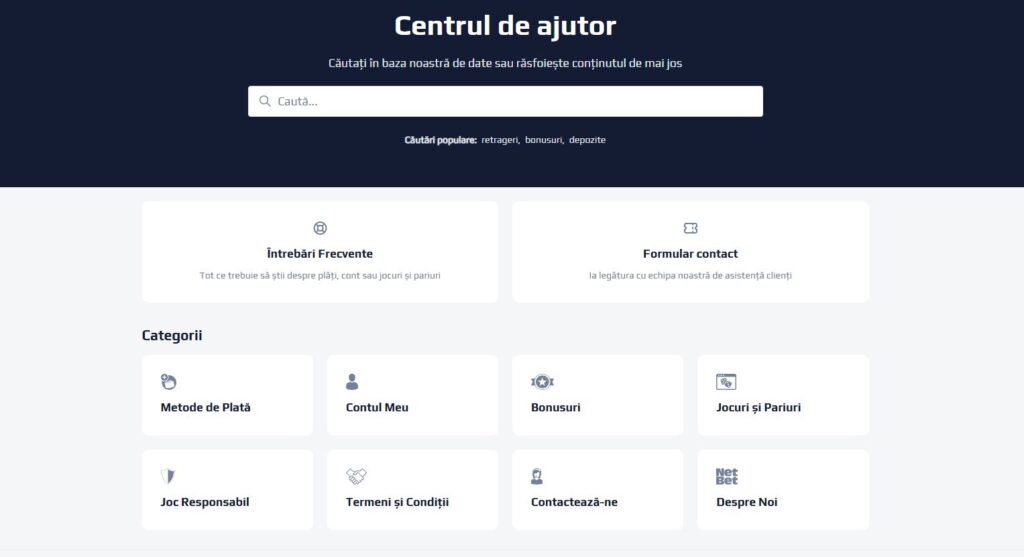 Centrul de ajutor NetBet - superpont.com