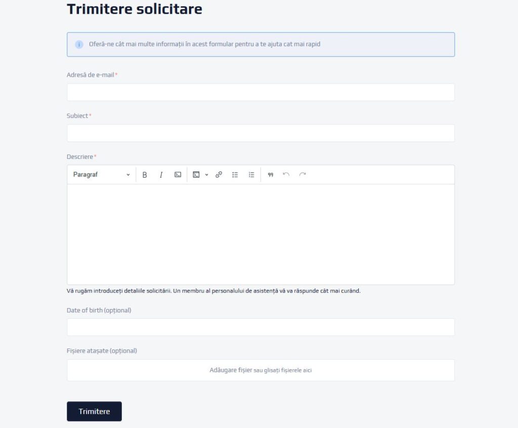 Formular de contact NetBet