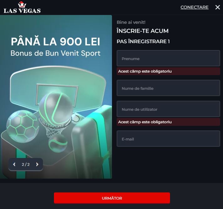 Las vegas înregistrare - Cum deschizi cont - superpont.com