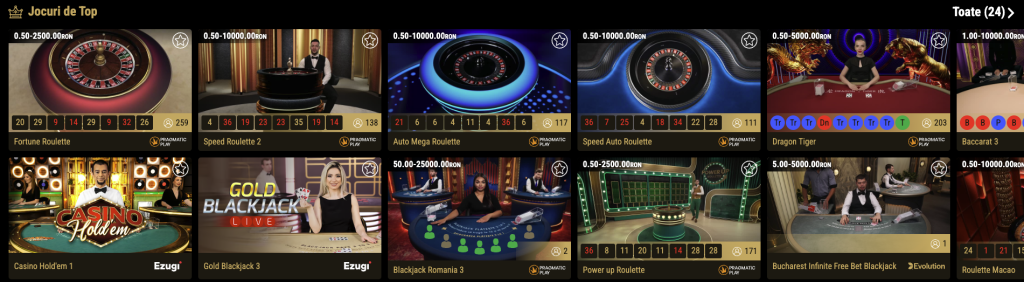 Jocuri LIVE disponibile la One Casino