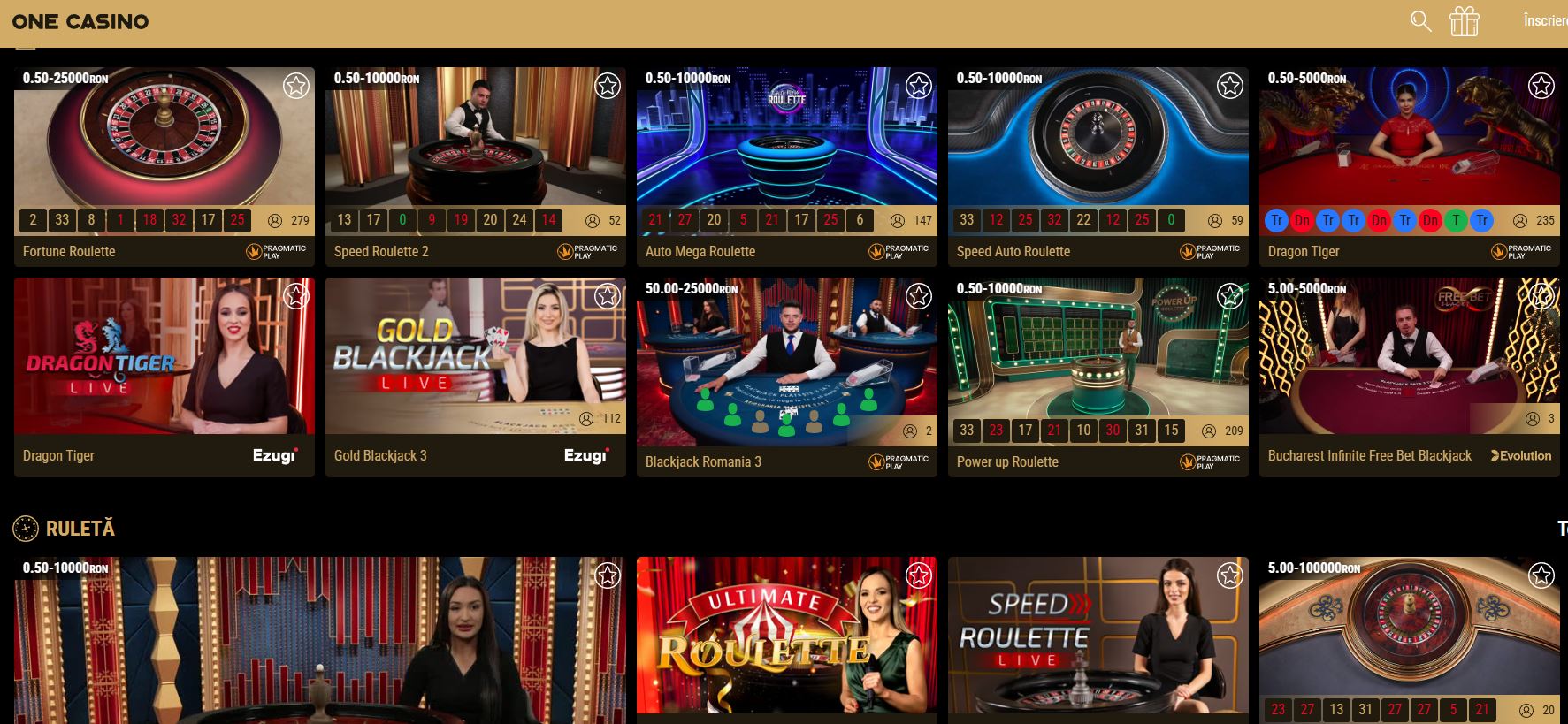 One Casino LIVE Cazino