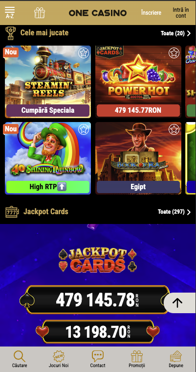 One Casino pe mobil