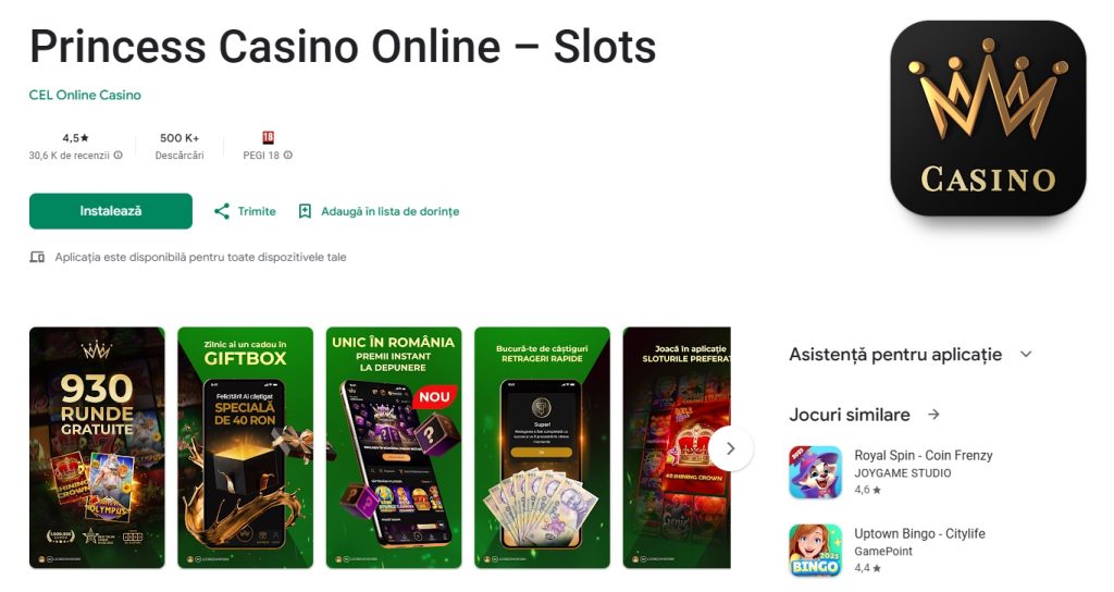 Princess Casino aplicatie mobil Android Google Play app mobile
