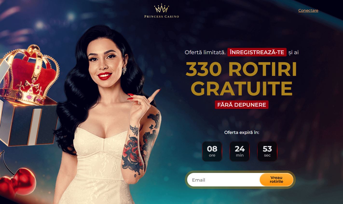Princess bonus fără depunere 330 rotiri gratuite și 40 lei bonus