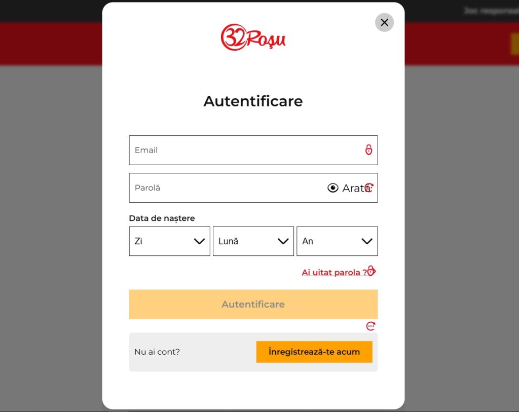 32Rosu Casino autentificare