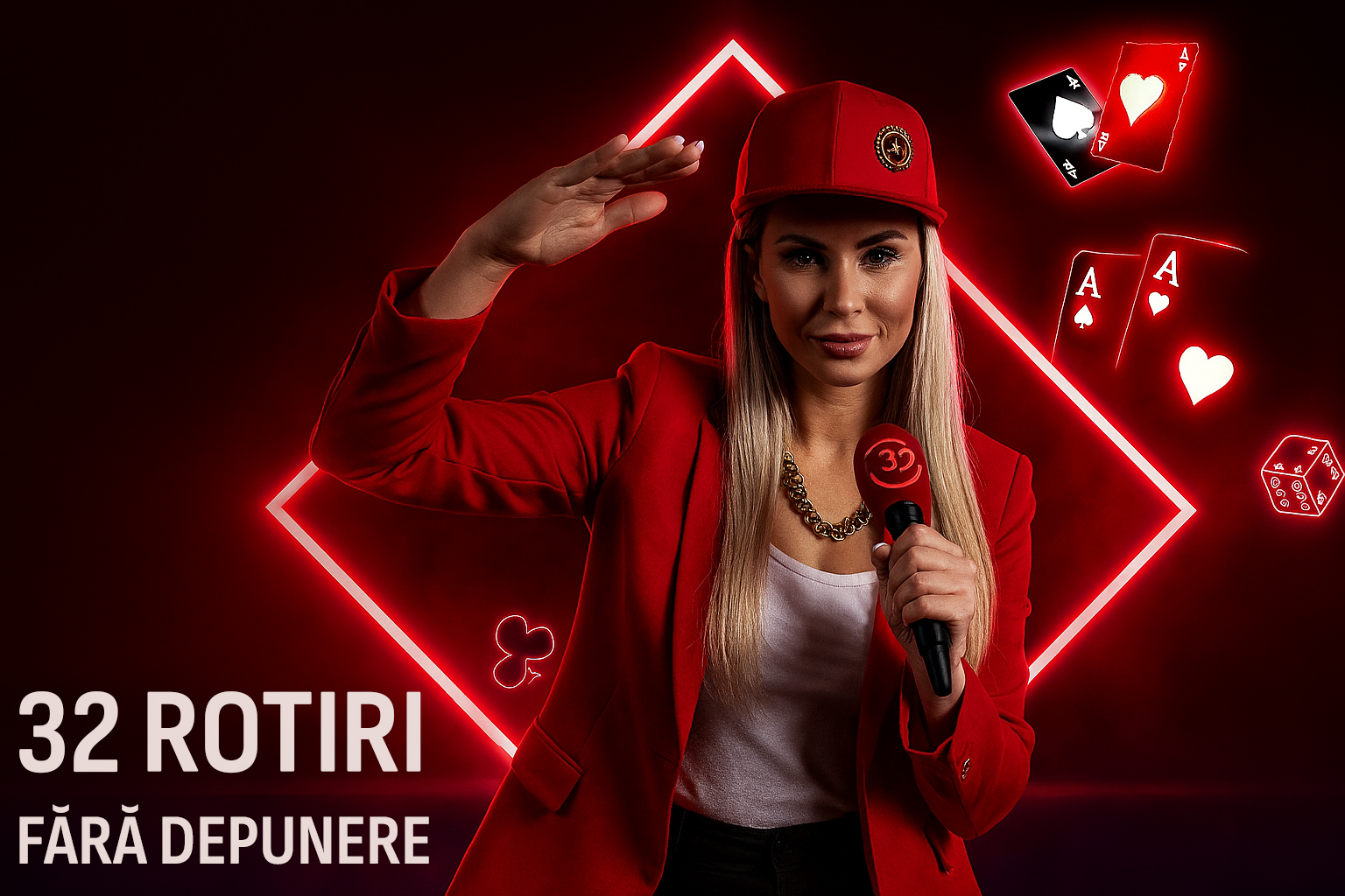 32Rosu bonus fara depunere 32 rotiri gratuite