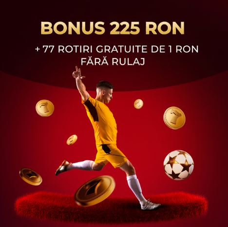 Bonus sport Lucky Seven 225 RON fără rulaj și 77 Rotiri Gratuite