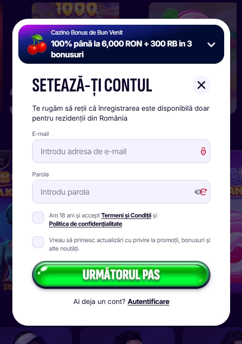 Swiper Casino creare cont nou 2