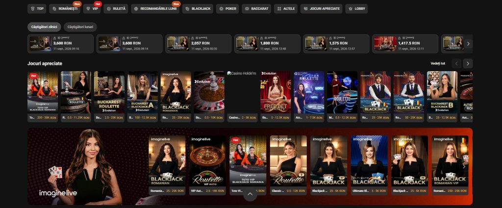 TOTOGaming jocuri masa LIVE table games