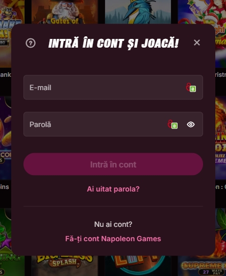 Napoleon Casino login conectare cont membru existent