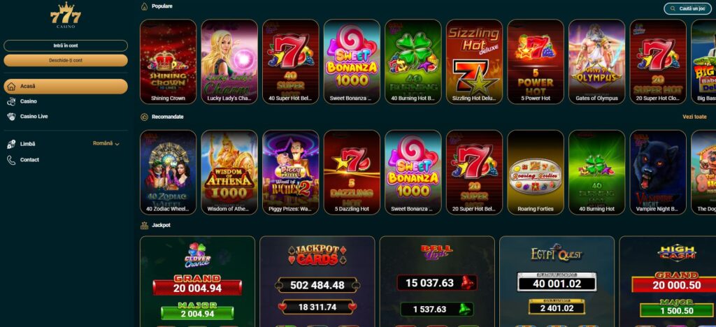 777 Casino portofoliu de jocuri