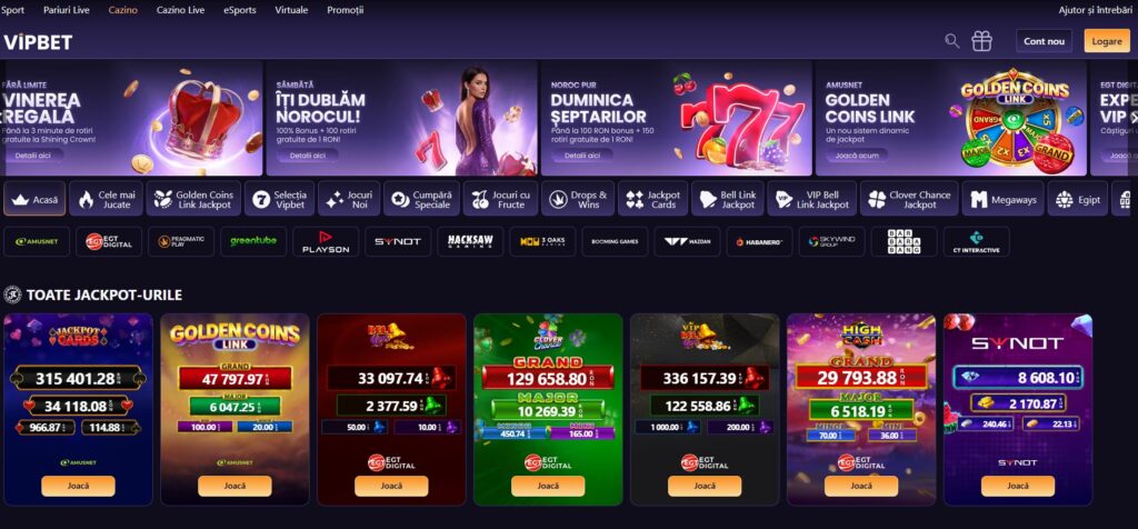 Oferta de jocuri casino VipBet