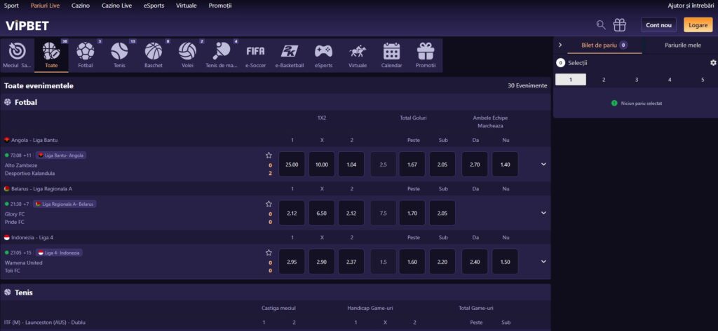 Pariuri Live VipBet