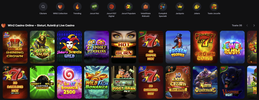 Sloturi disponibile la Win2 Casino