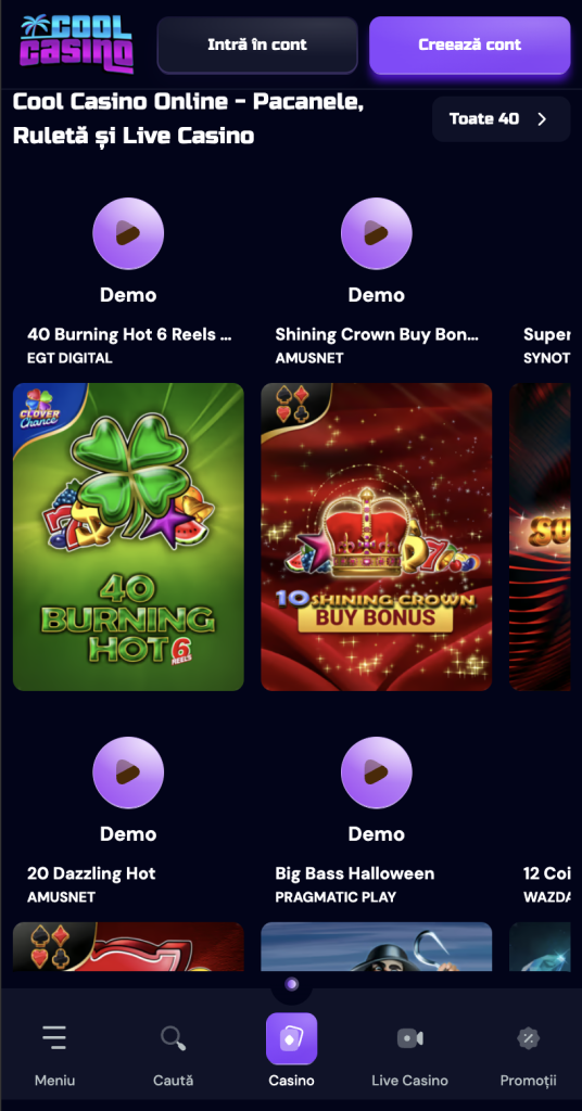 Cool Casino pe mobil