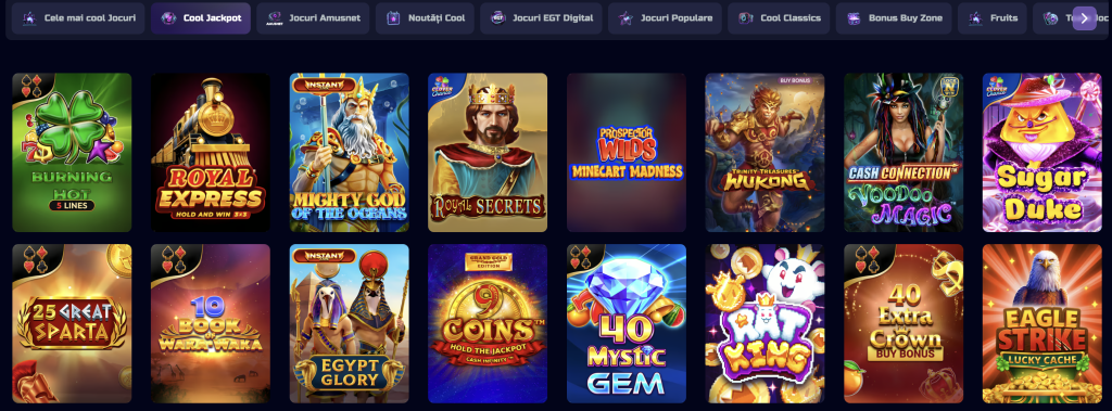 Jackpoturi la Cool Casino