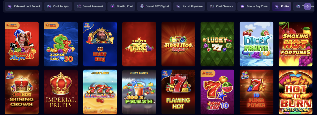 Sloturi cu fructe la Cool Casino