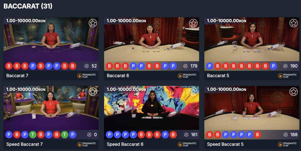 Baccarat la Ultrabet