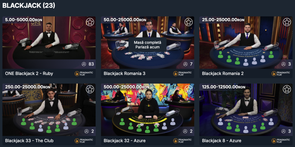 Blackjack la Ultrabet