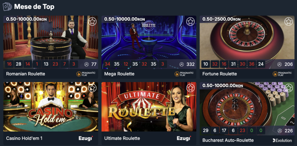 Jocuri LIVE Ultrabet