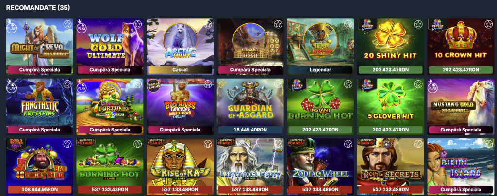 Jocuri disponibile la Ultrabet