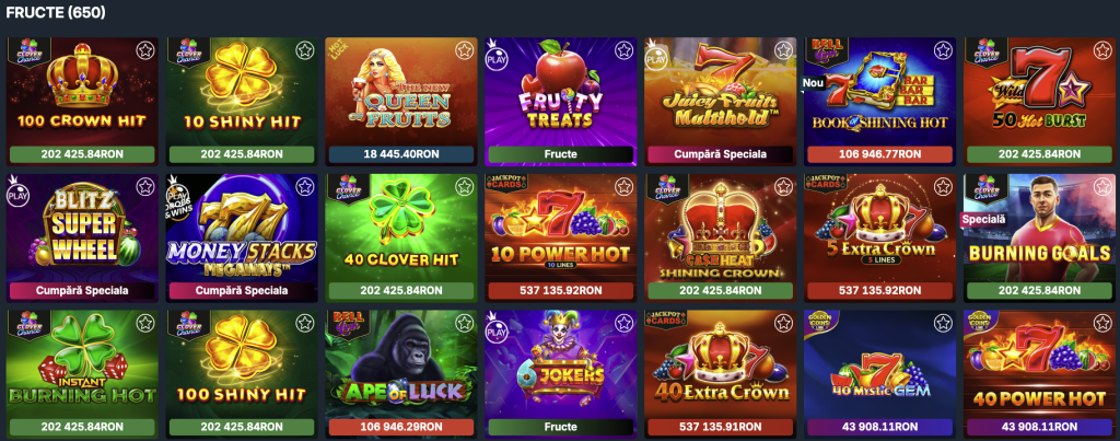 Sloturi cu fructe la Ultrabet