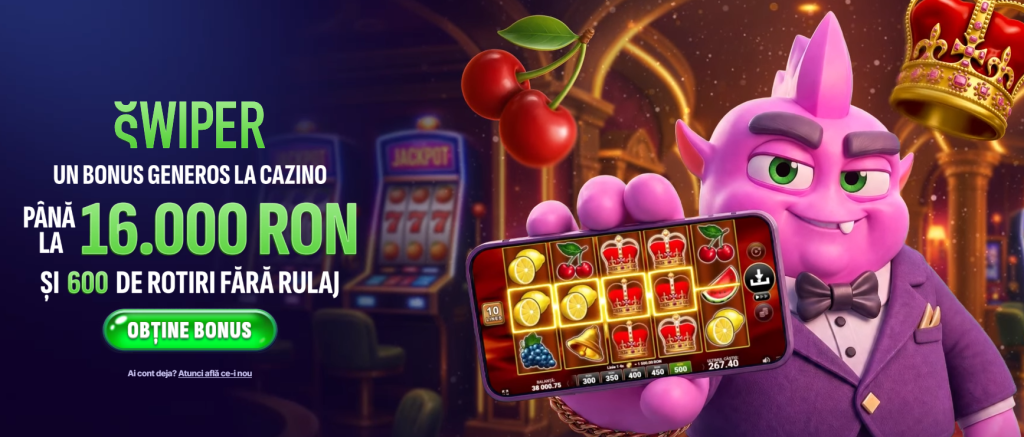 Swiper casino bonus 600 rotiri gratuite si 16000 ron