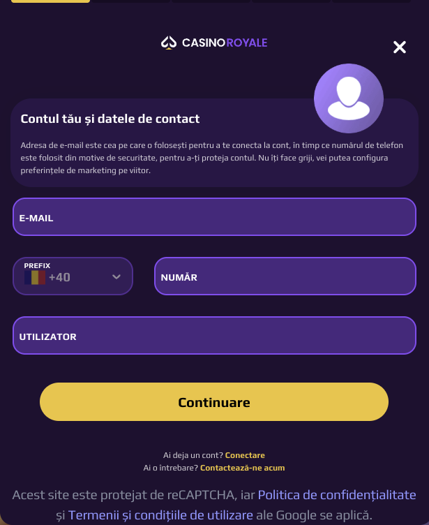 Cum deschid cont la Casino Royale