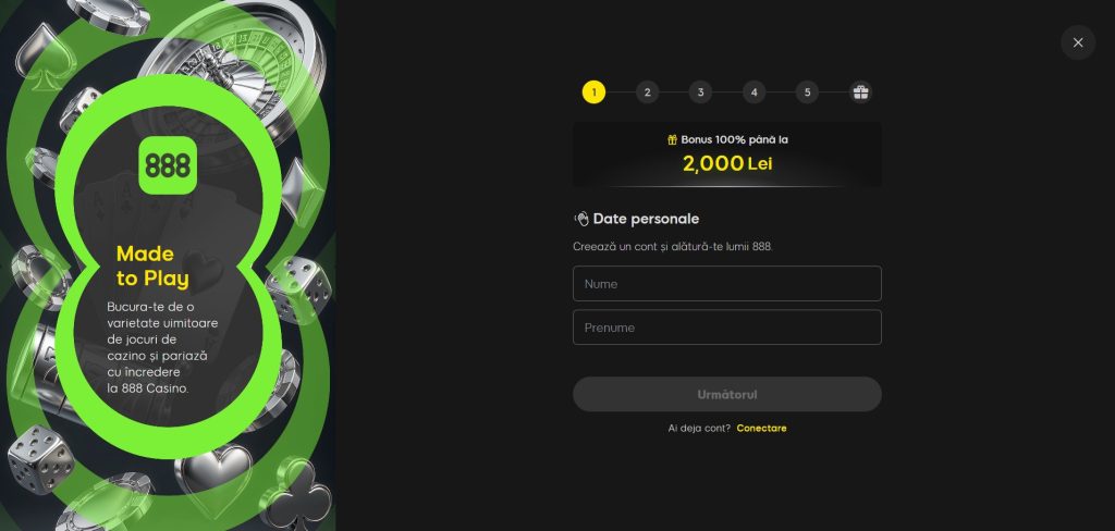 888 ro creare cont jucator signup